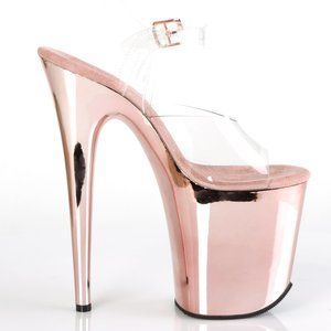 Platform Rose Gold Clear High Heel Shoes